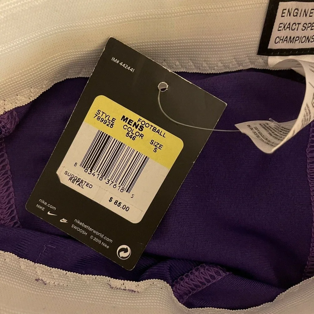 NWT Nike Men's Football Pants Team Open Field Purple Size Small- MSRP $85‎